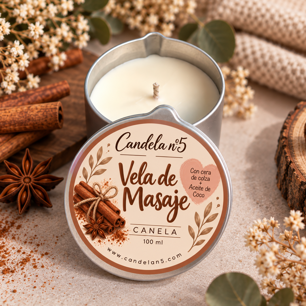 Vela de Masaje Canela 🤎